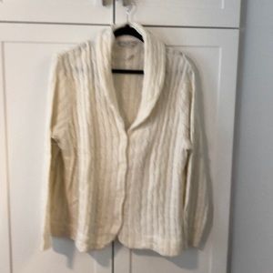 Bianca Nygard cream shawl-collar cardigan. Approximate size 18W.